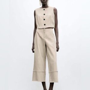 Zara - Linen Vest and Crop Pant set